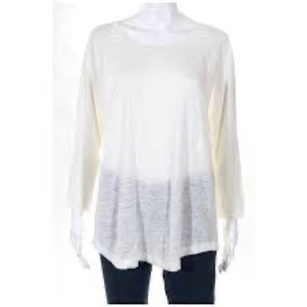 181- Joie NWOT Off-White 3/4 Sleeve T-Shirt, Size Medium